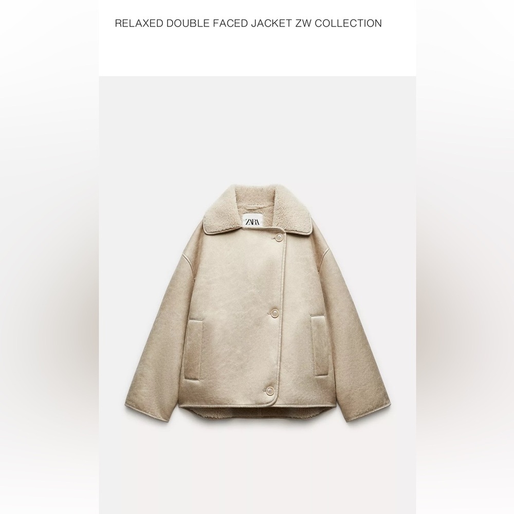 Zara relaxed double faced jacket